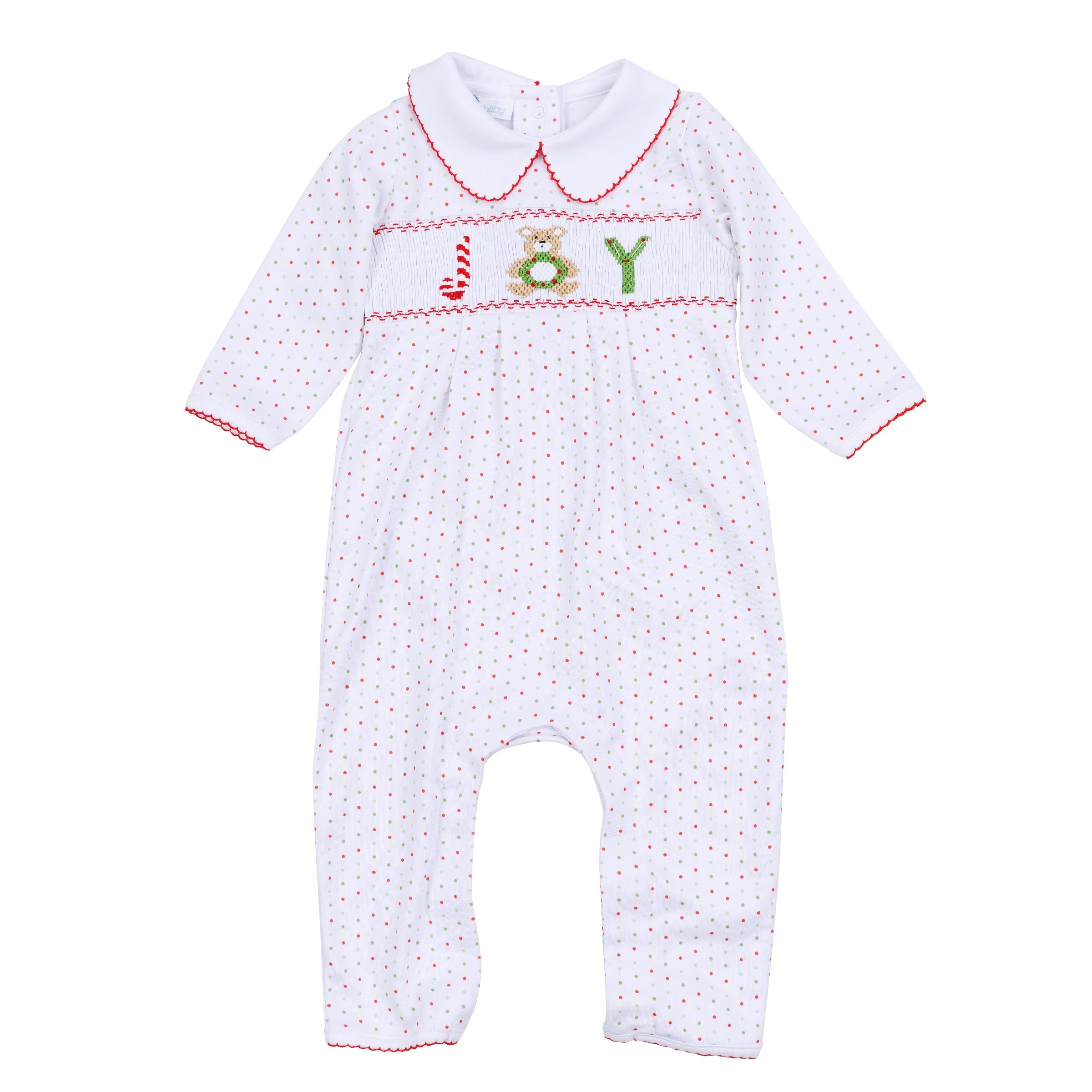 Christmas Joy Classics Smocked Playsuit - Red - Magnolia Baby Boy
