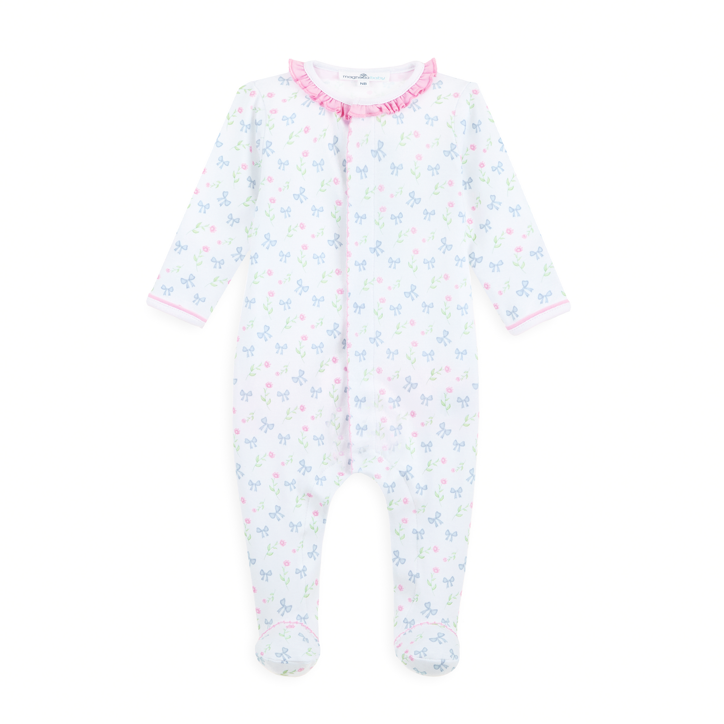 Evelyn's Classics Print Ruffle Footie - Magnolia Baby Girl