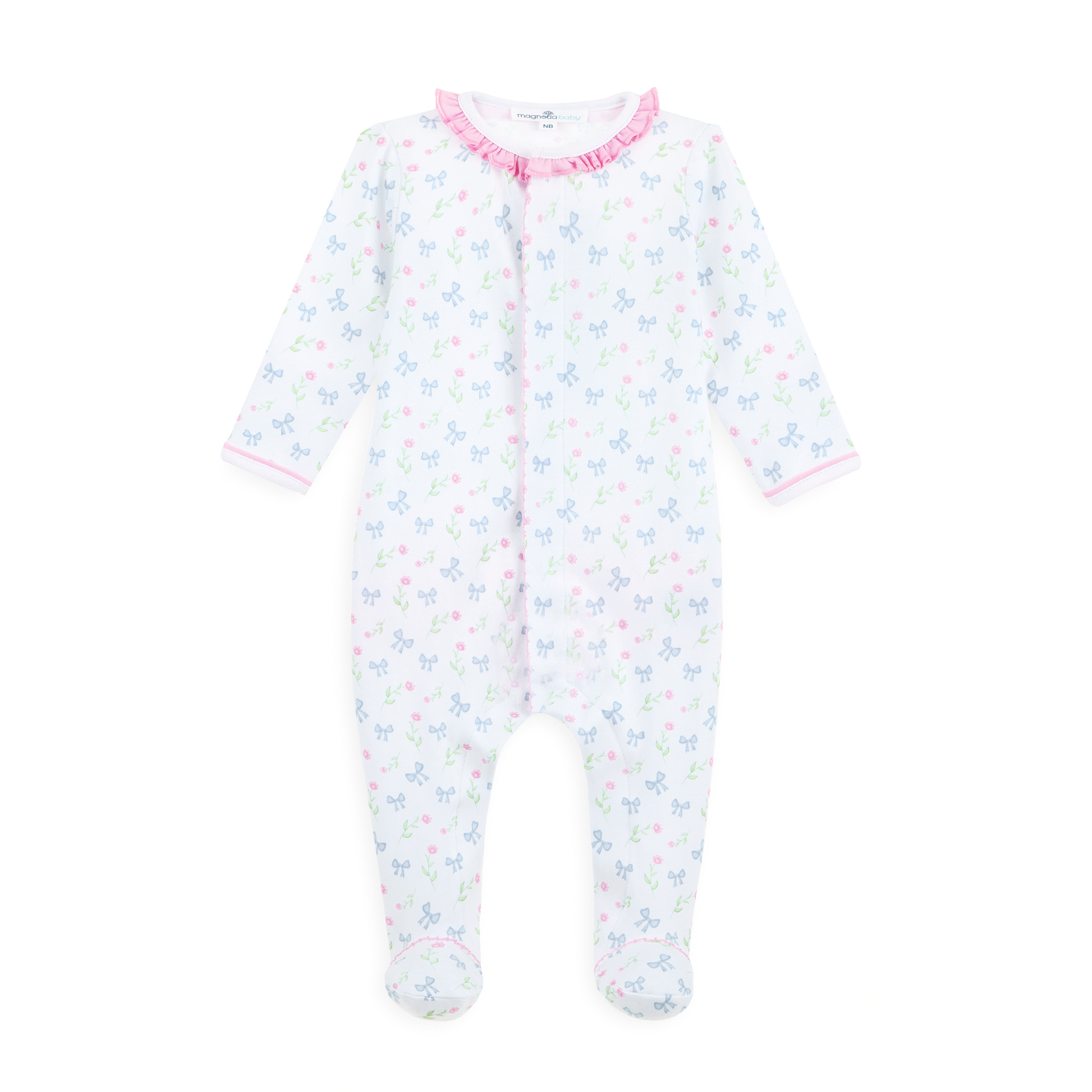 Evelyn's Classics Print Ruffle Footie - Magnolia Baby Girl