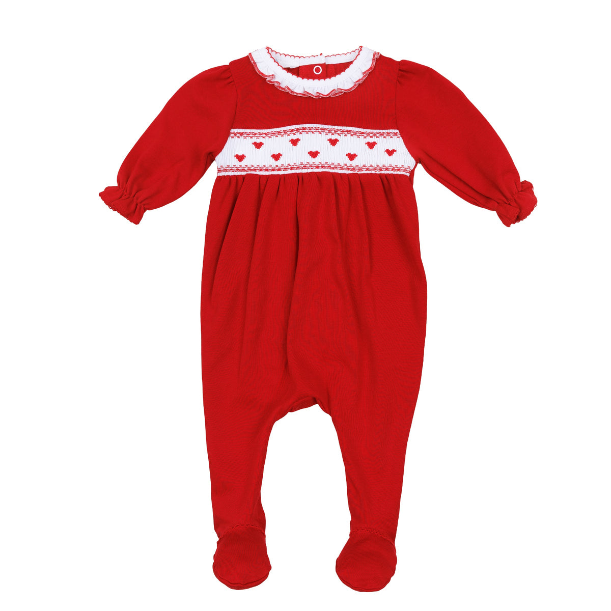 Valentina's Hearts Smocked Footie - Magnolia Baby Girl
