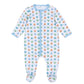 Pumpkin Party Print Footie - Light Blue - Magnolia Baby Boy