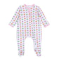 Pumpkin Party Print Zip Footie - Pink