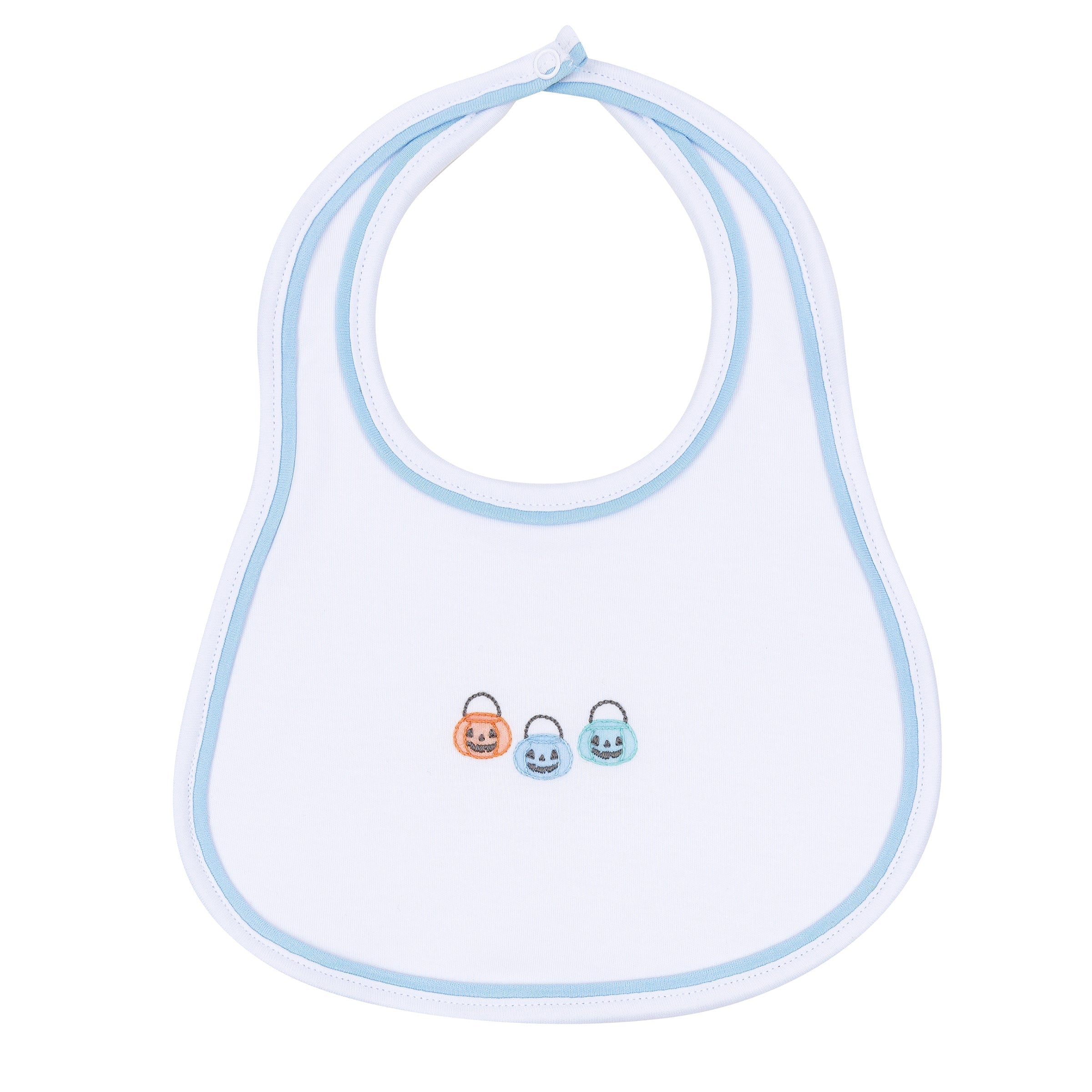 Pumpkin Party Bib - Light Blue - Magnolia Baby Boy