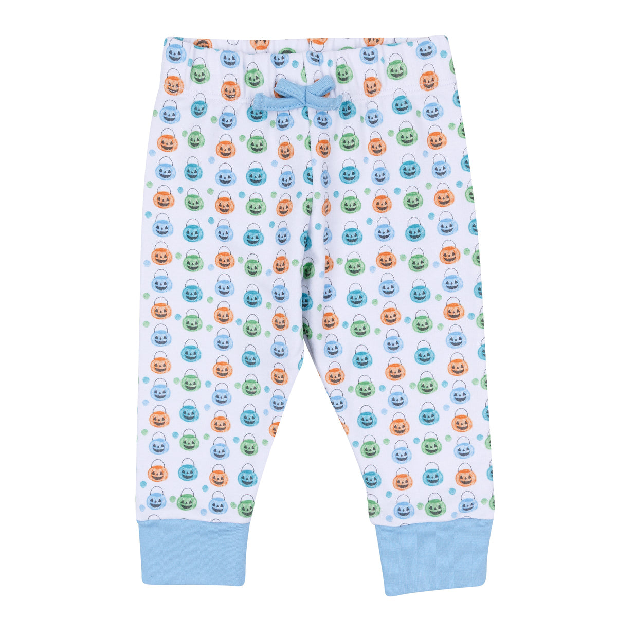 Pumpkin Party Print Joggers - Light Blue - Magnolia Baby Boy