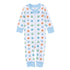 Pumpkin Party Zip Pajamas - Light Blue - Magnolia Baby Boy