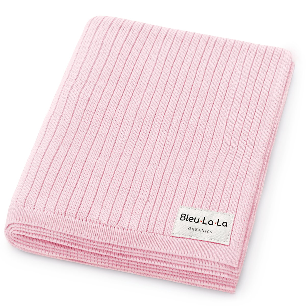 Organic Cotton Ribbed Baby Blanket - Blush Pink