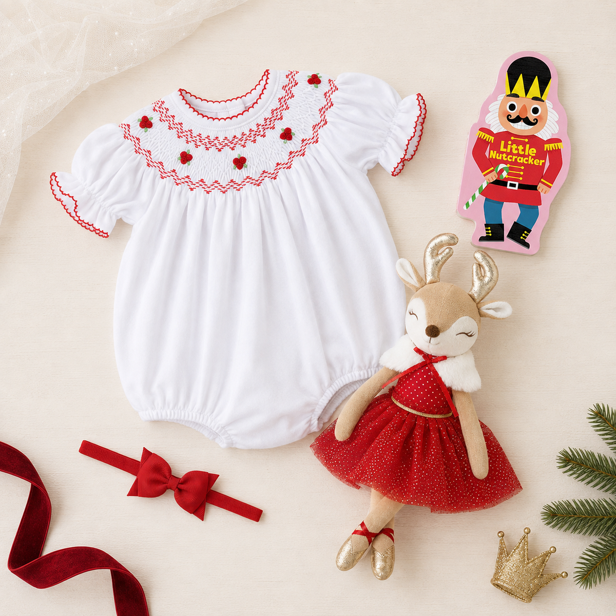 Baby Girl Bishop Bubble Christmas Gift Set - Eve's Classics