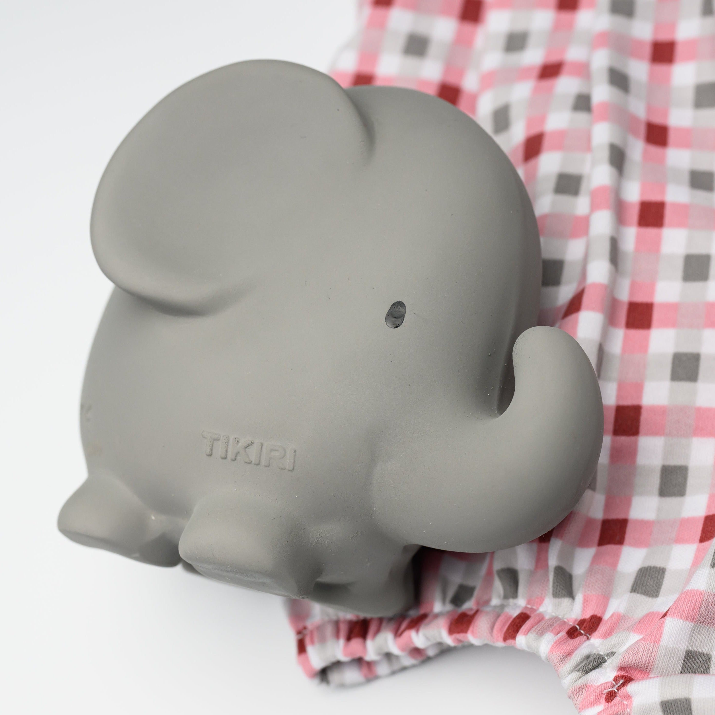 Elephant Natural Organic Rubber Teether, Rattle & Bath Toy