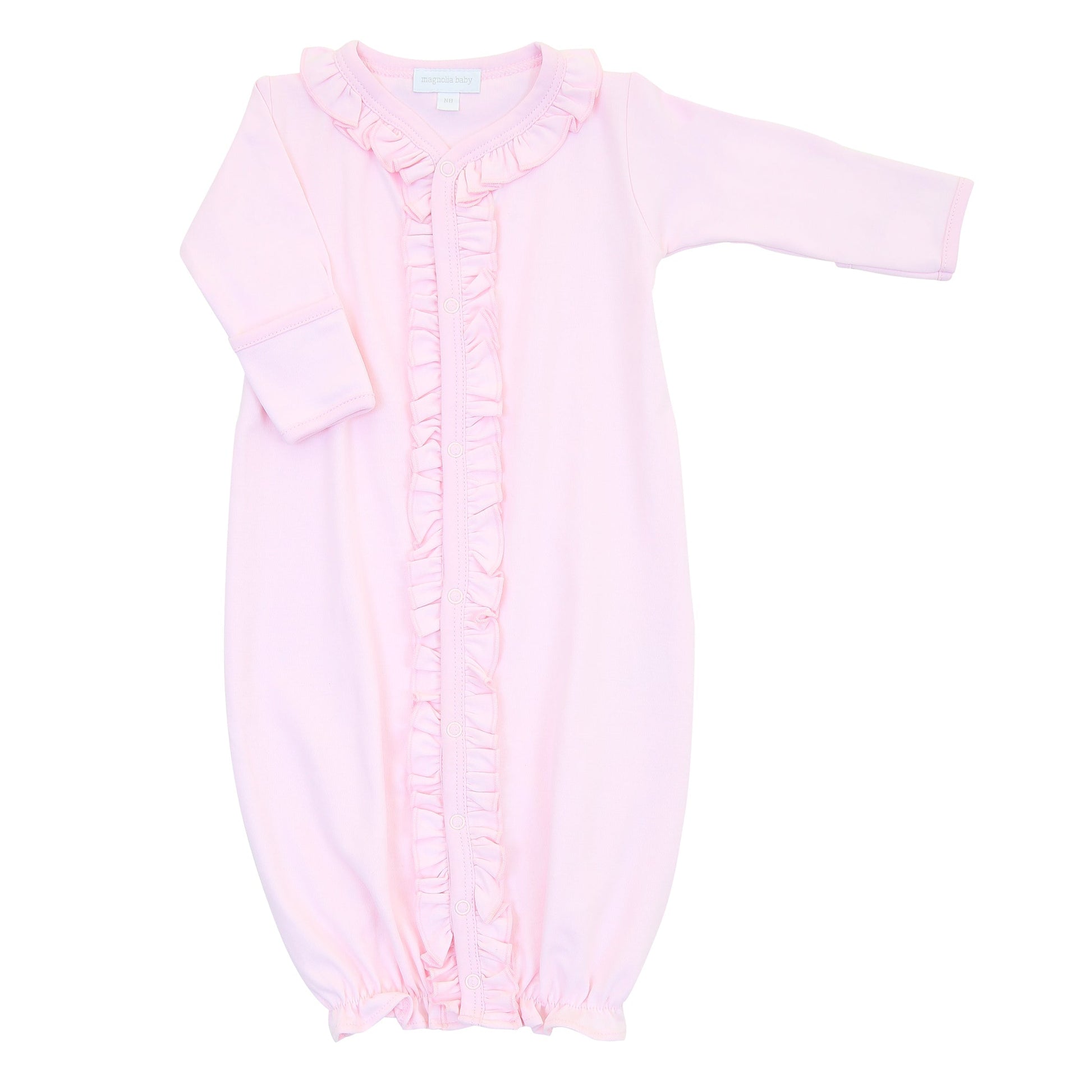 Solid Essentials Ruffle Converter - Pink with Pink Trim - Magnolia Baby Girl