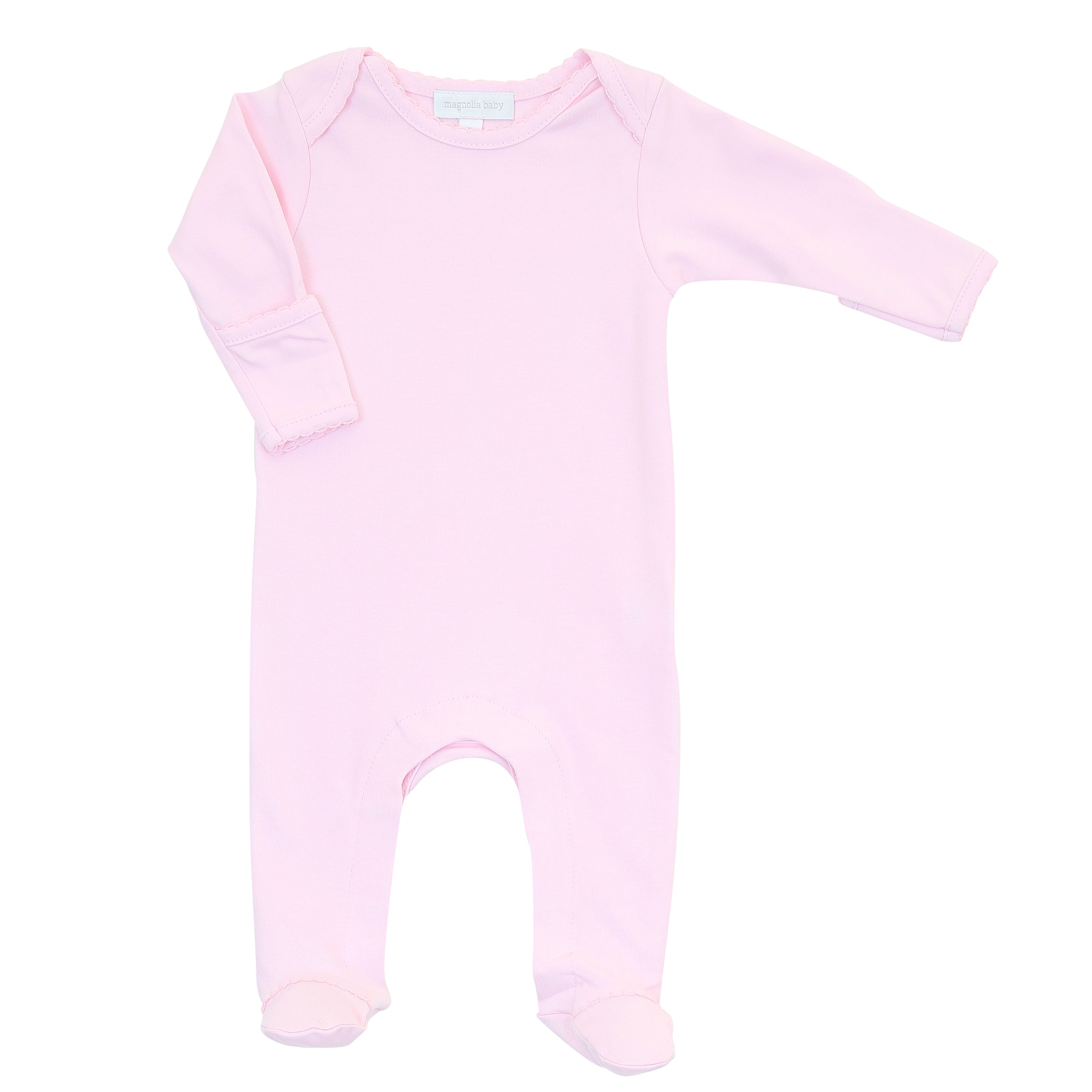 Solid Essentials Lap Footie - Pink with Pink Trim - Magnolia Baby Girl