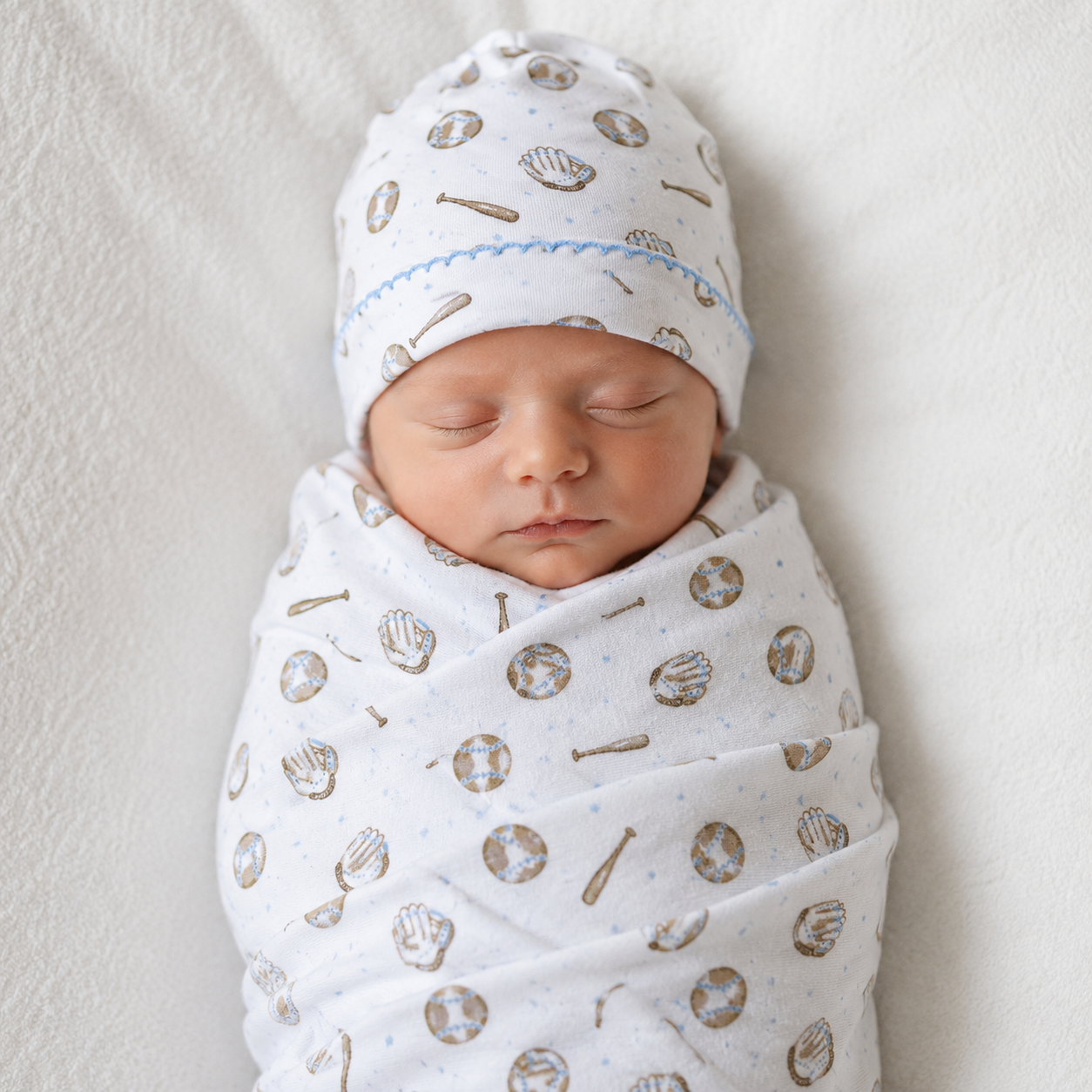Baby Boy Swaddle Blanket Set - Precious Lil' Sluggers