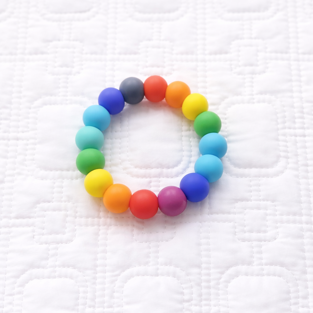 Rainbow Beads Silicone Teething Ring