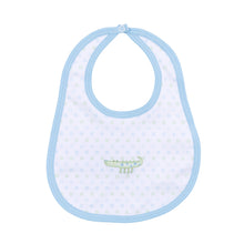  Alligator Pie Embroidered Bib - Light Blue