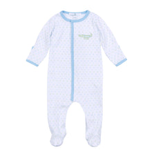  Alligator Pie Embroidered Footie - Light Blue