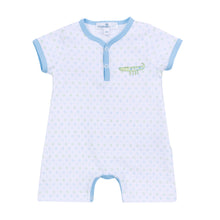  Alligator Pie Embroidered Short Playsuit - Light Blue