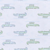 Alligator Pie Print Zip Footie - Light Blue