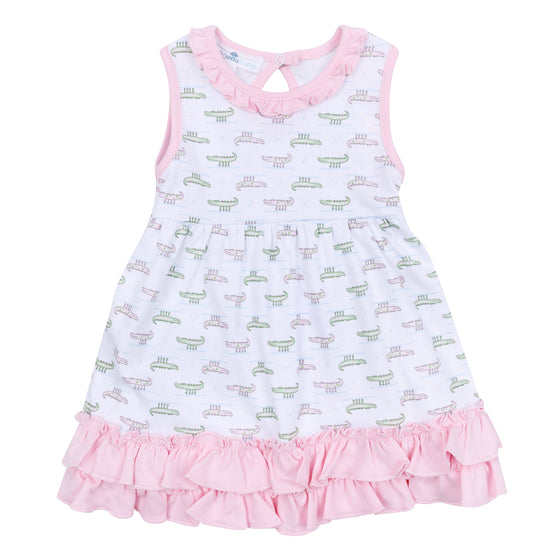 Alligator Pie Print Dress - Pink