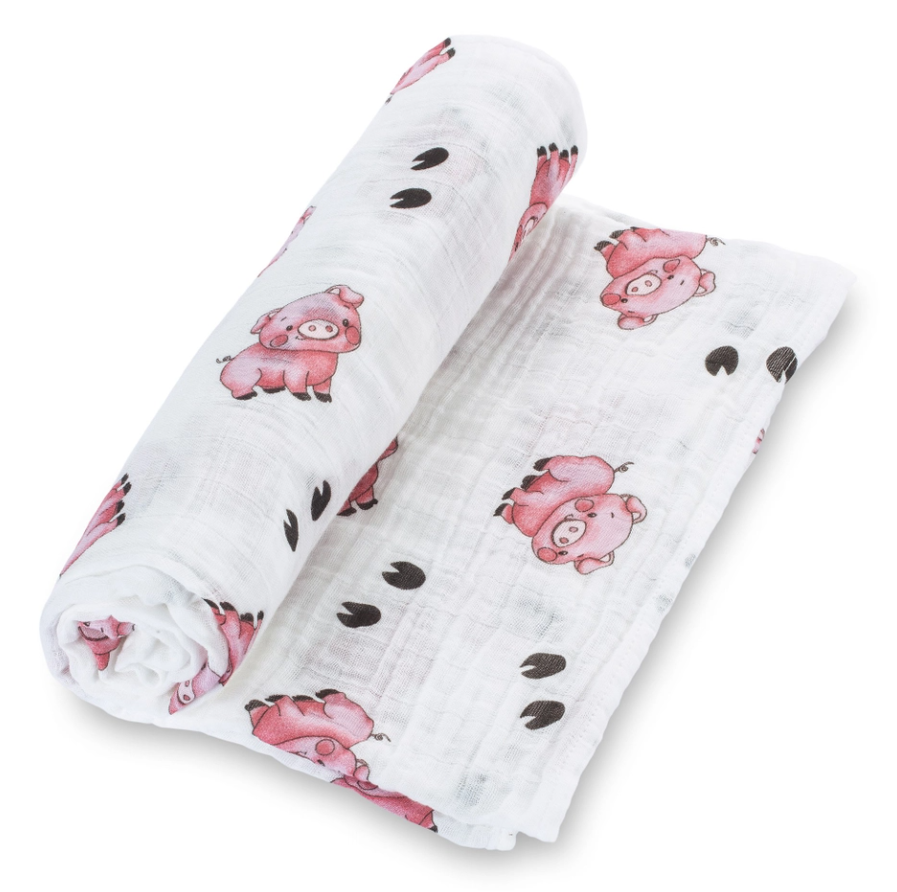 Oink Oink Baby Muslin Swaddle Blanket