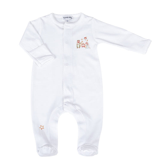 A Child is Born Embroidered Footie - Magnolia BabyFootie