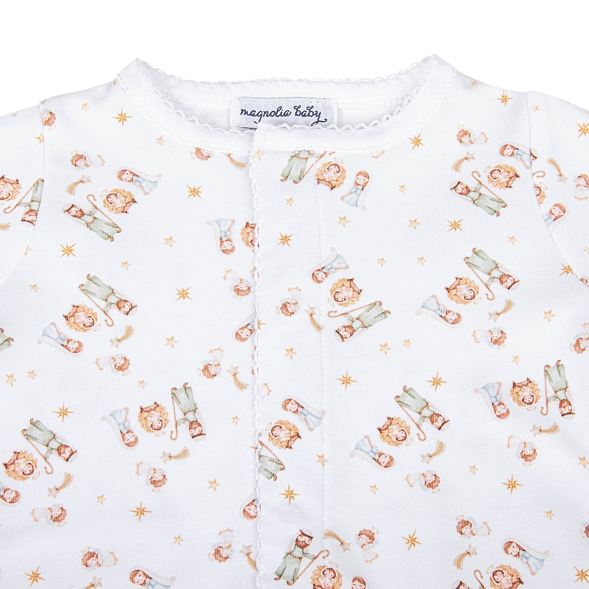 A Child is Born Print Footie - Magnolia BabyFootie