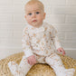 A Child is Born Print Zip Footie - Magnolia BabyFootie