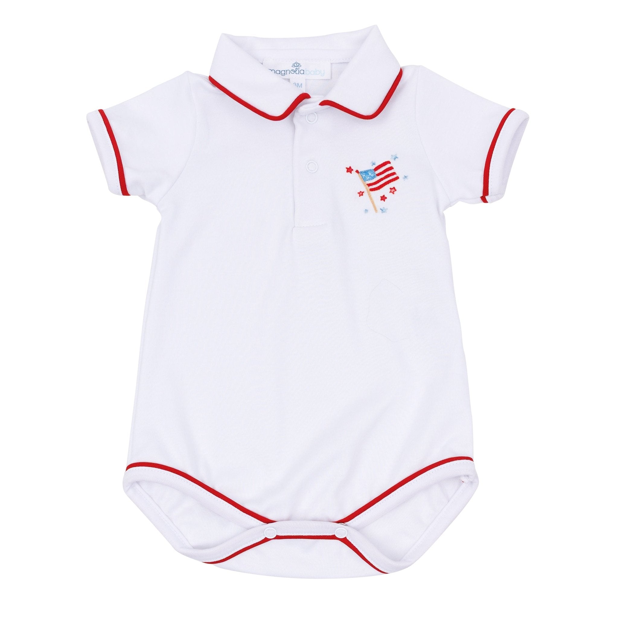 A Sparkly Fourth Polo Style Bodysuit - Magnolia BabyBodysuit