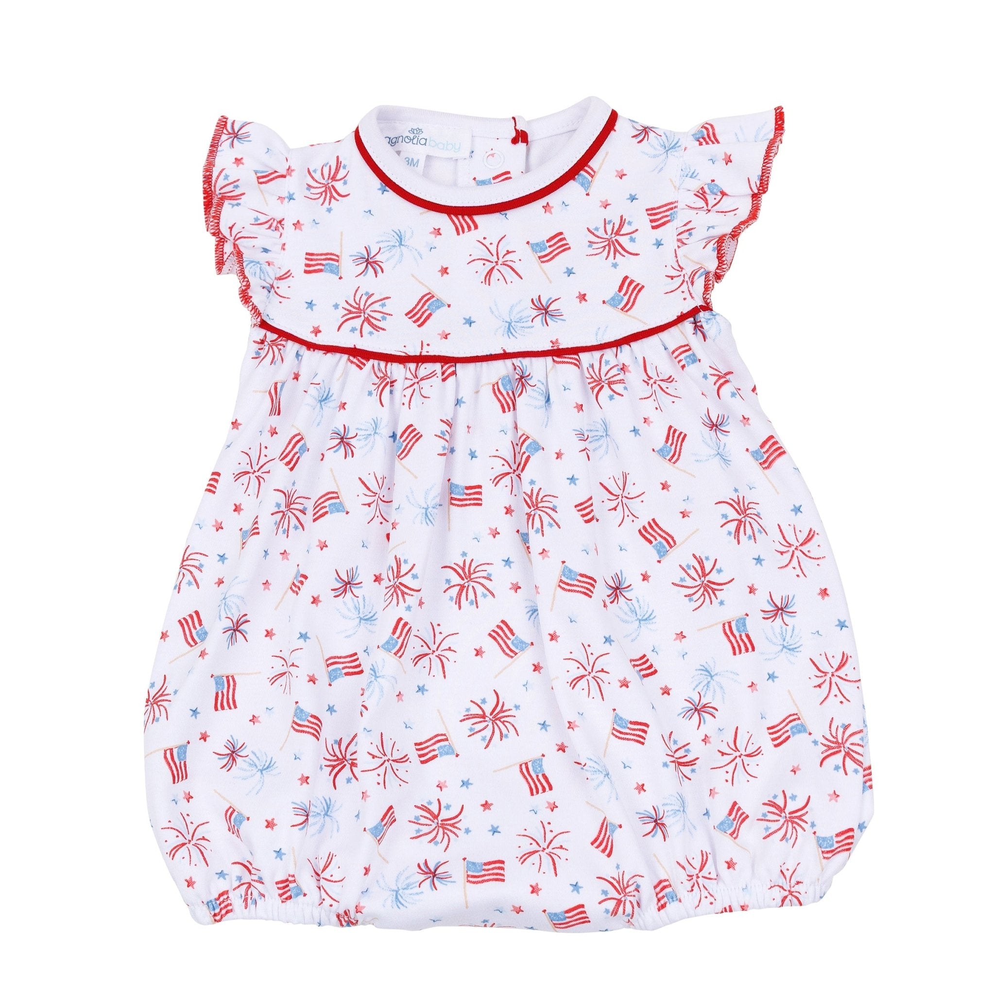 A Sparkly Fourth Print Flutters Bubble - Magnolia BabyBubble