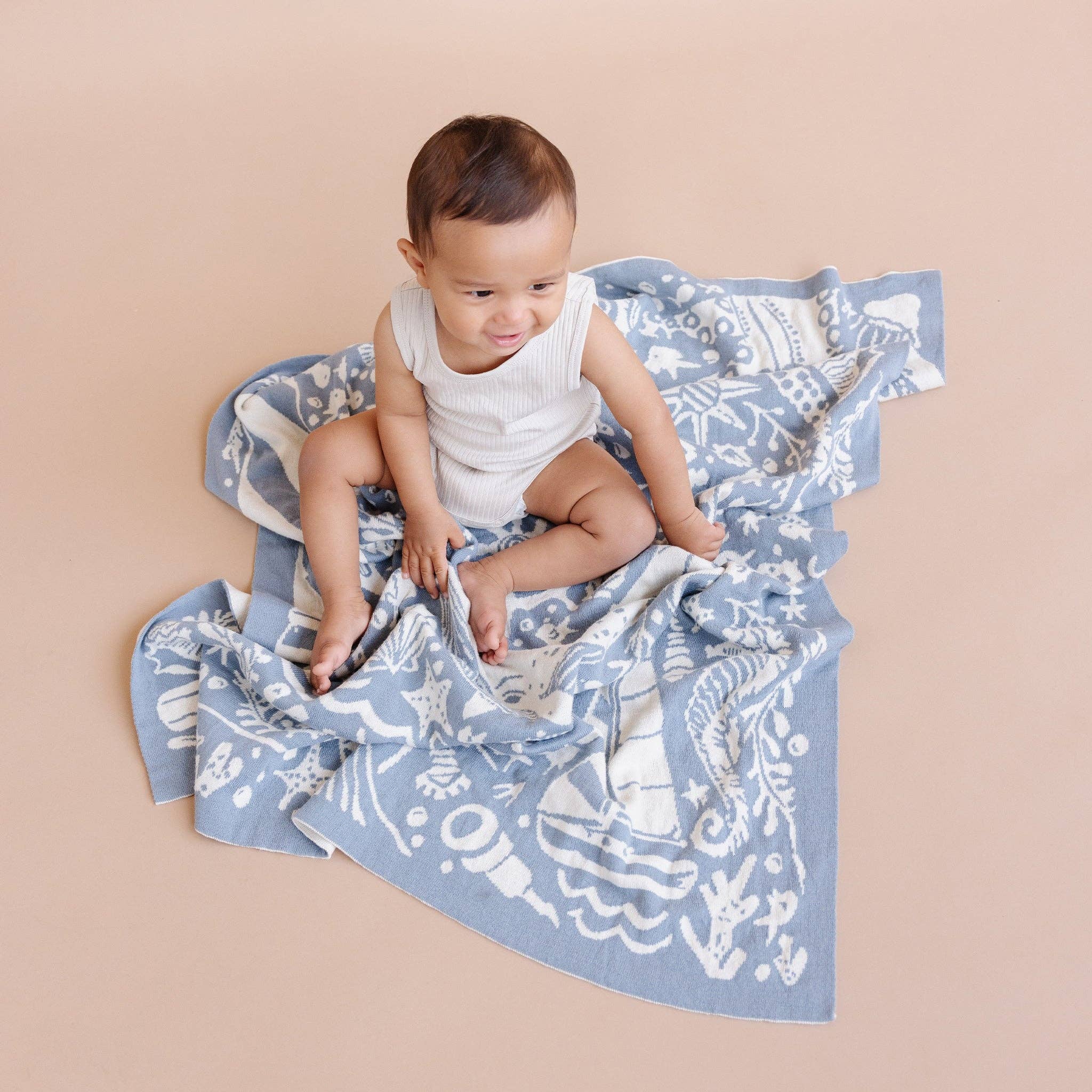 Nautical Organic Cotton Blanket