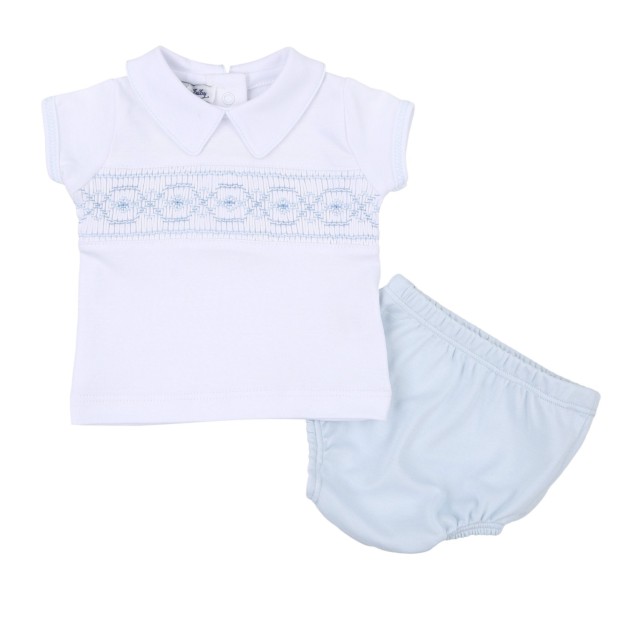 Abby & Alex Blue Smocked Diaper Cover Set - Magnolia BabyDiaper Cover
