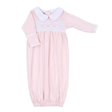  Abby & Alex Pink Smocked Collared Long Sleeve Gathered Gown - Magnolia BabyGown