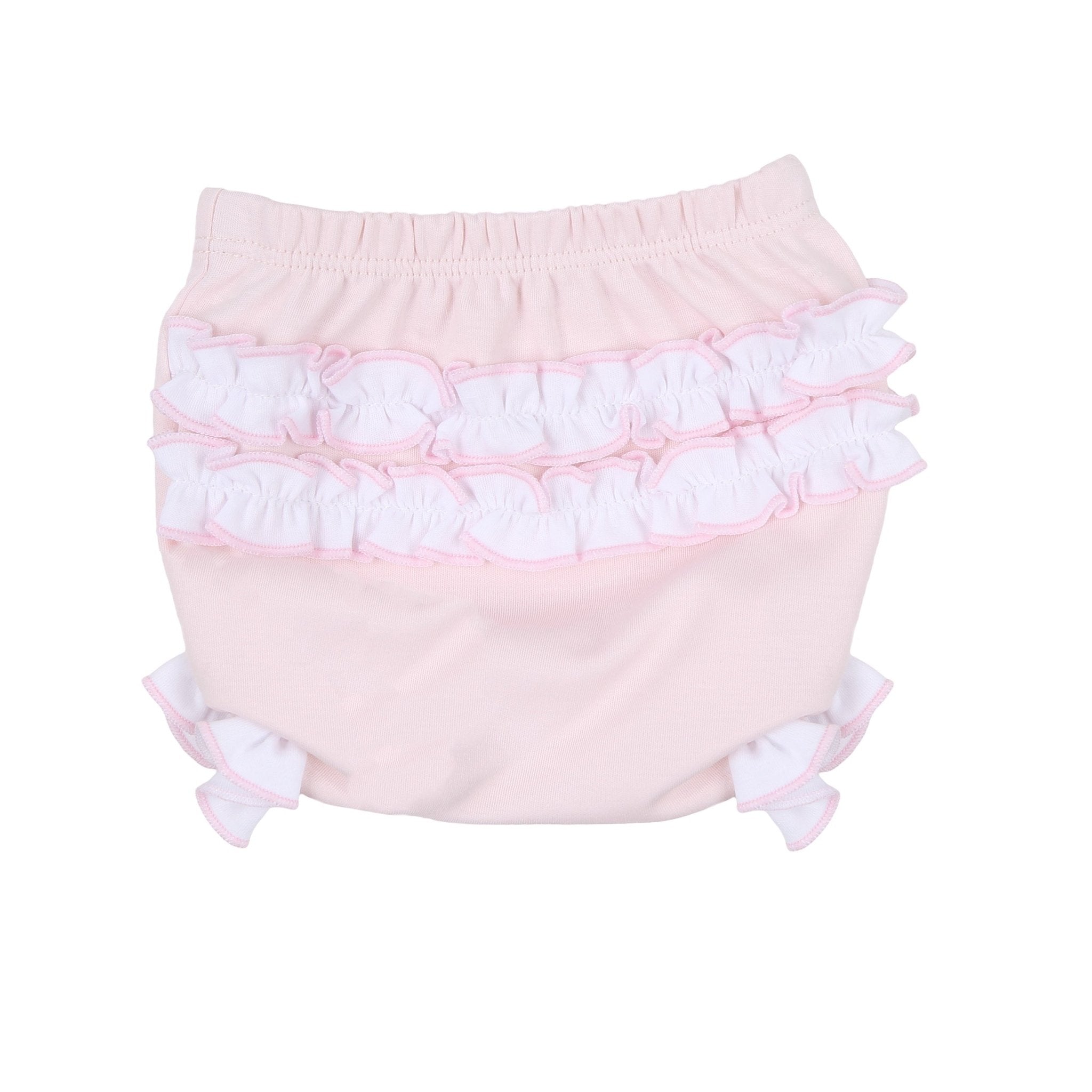 Abby & Alex Pink Smocked Collared Ruffle Short Sleeve Diaper Cover Set - Magnolia BabyDiaper Cover