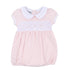 Abby and Alex Pink Smocked Collared Short Sleeve Bubble - Magnolia BabyBubble