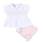 Abby and Alex Smocked Short Sleeve Diaper Cover Set - Pink - Magnolia BabyDiaper Cover