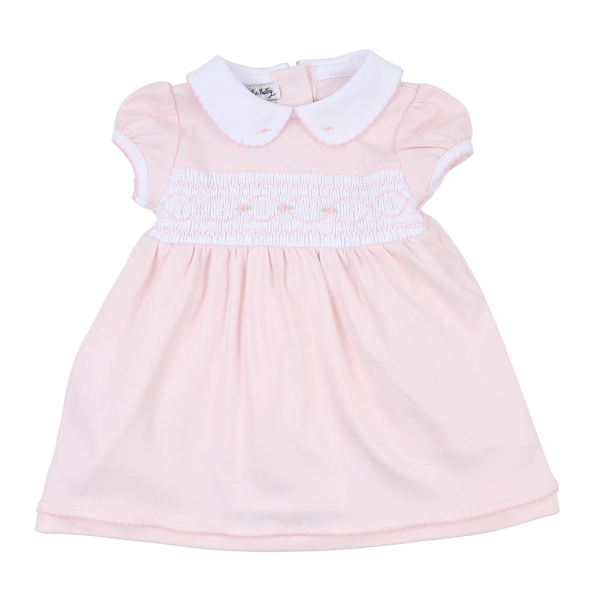 Abby Smocked Collared Short Sleeve Dress - Magnolia BabyDress