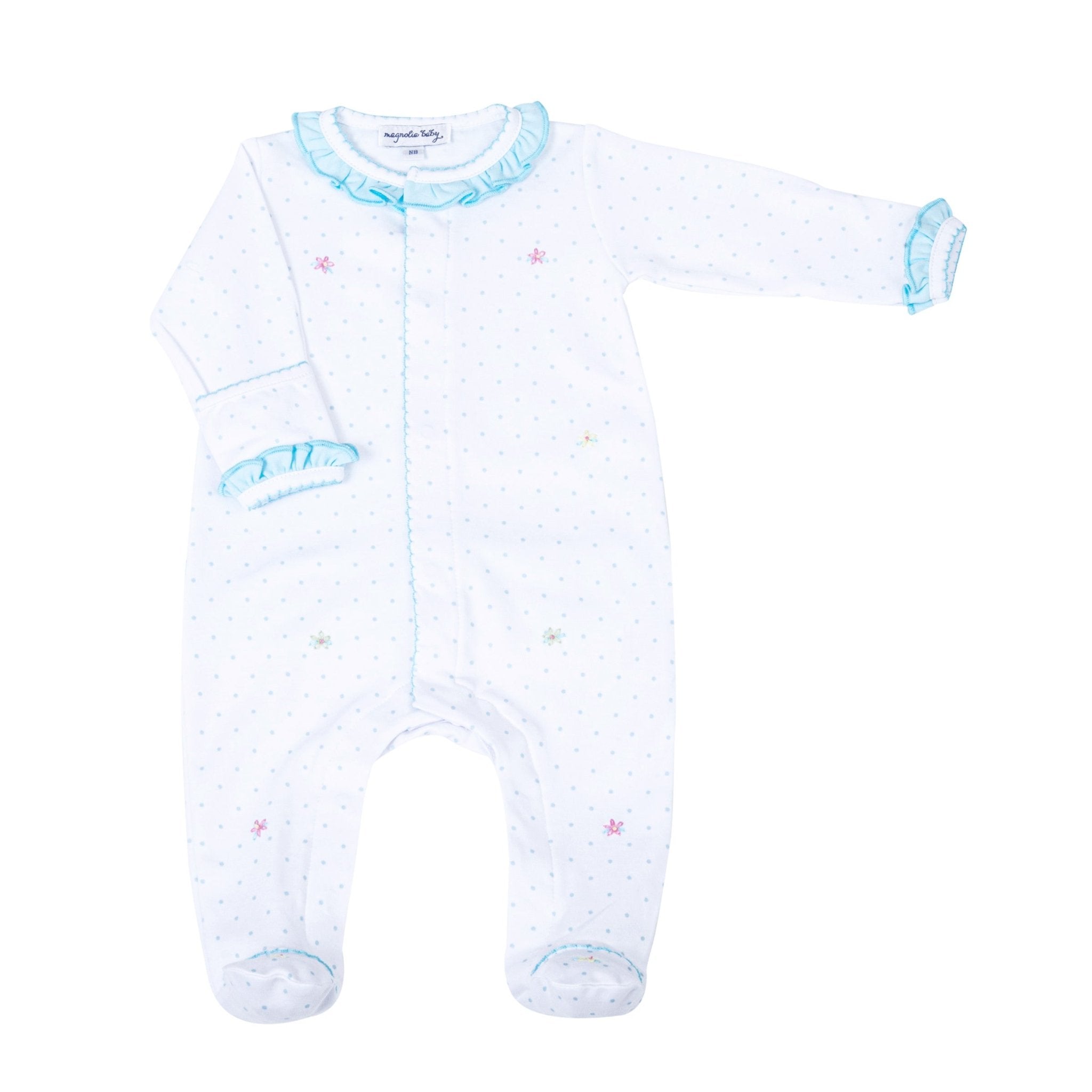 Adele's Classics Scattered Ruffle Footie - Magnolia BabyFootie