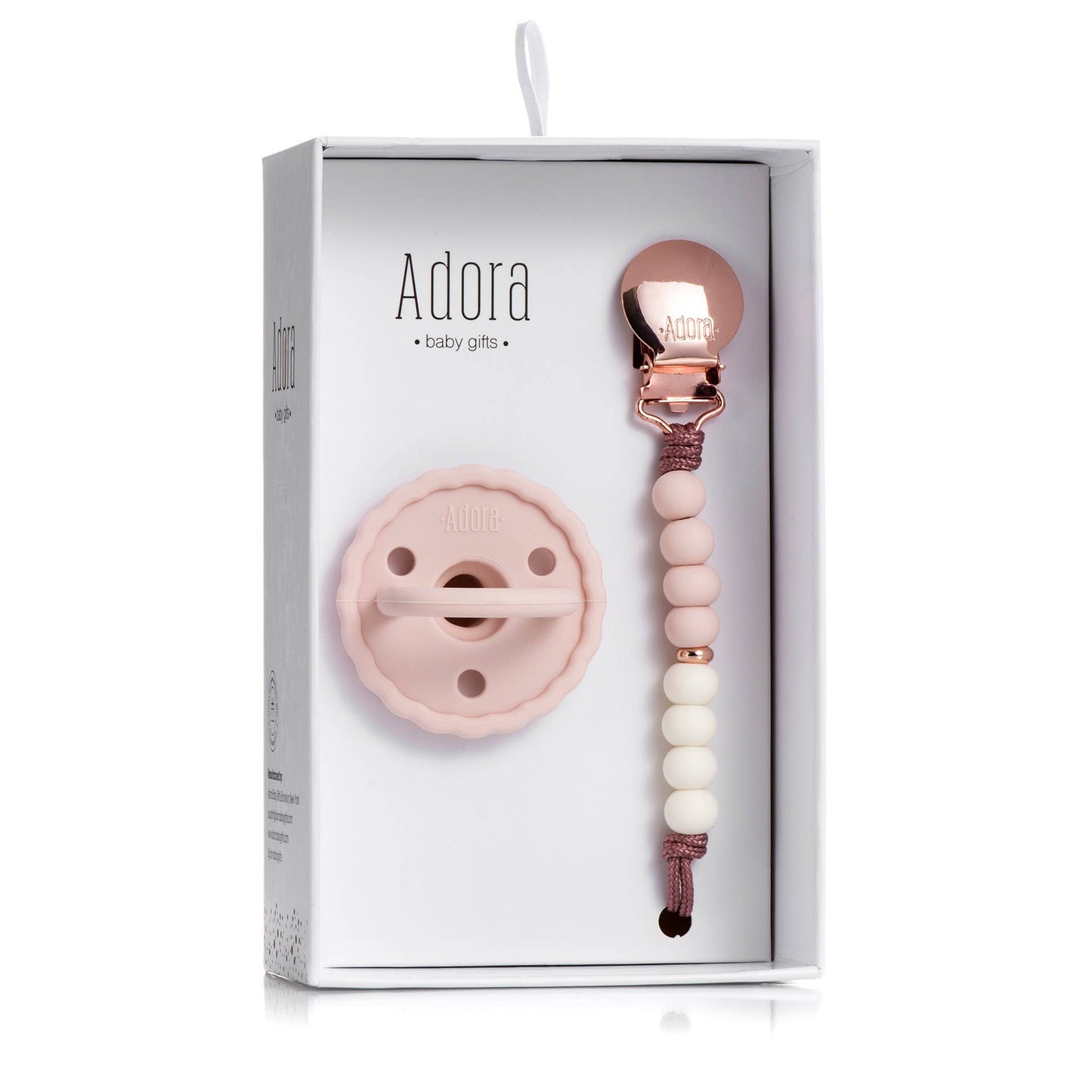 Scalloped Blush Ombre Pacifier Clip Set
