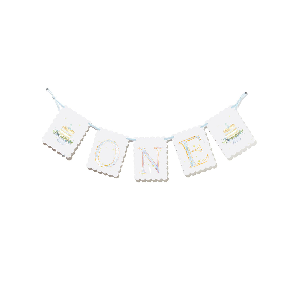 Baby's First Birthday Highchair Banner - Blue