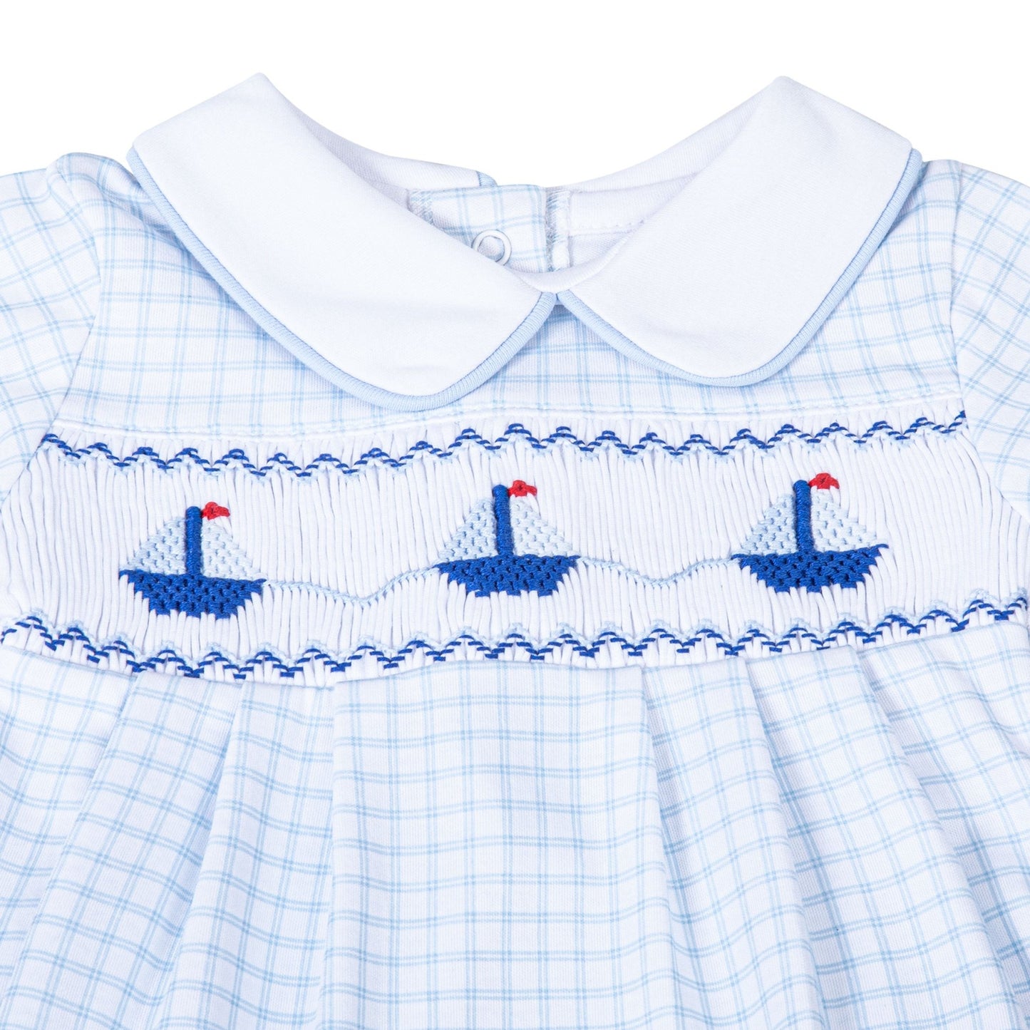 Magnolia Baby_Ahoy Baby Classics Smocked Bubble - Light Blue_3