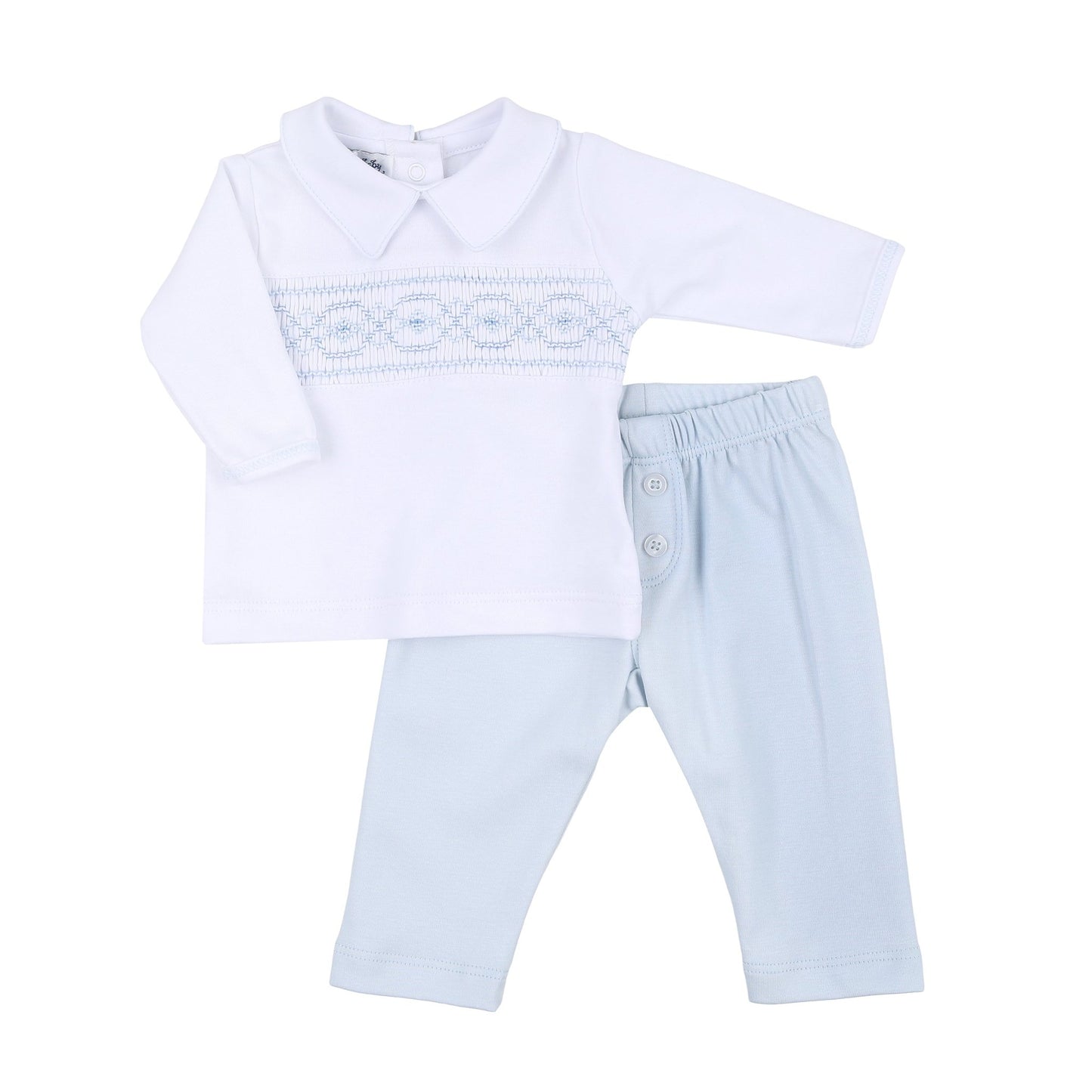 Alex Smocked Collared 2pc Pant Set - Magnolia Baby2pc Pant Set