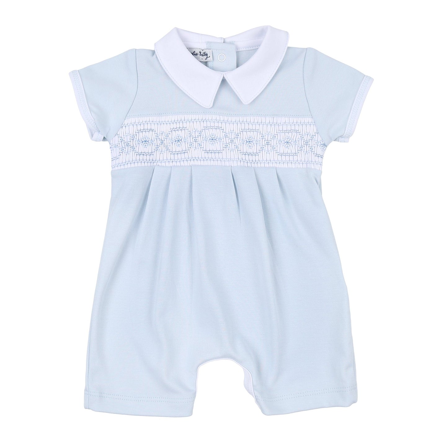 Alex Smocked Collared Short Playsuit - Magnolia BabyShort Playsuit
