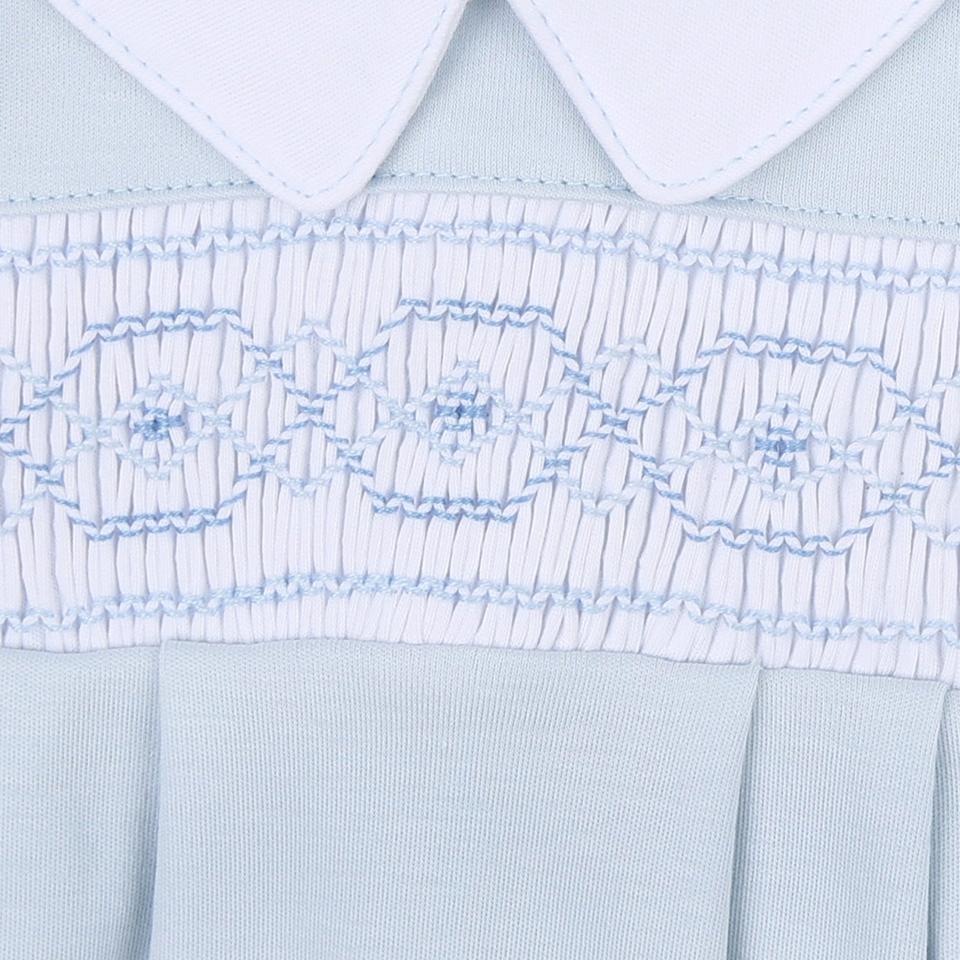 Alex Smocked Collared Short Sleeve Pleated Gown - Magnolia BabyGown