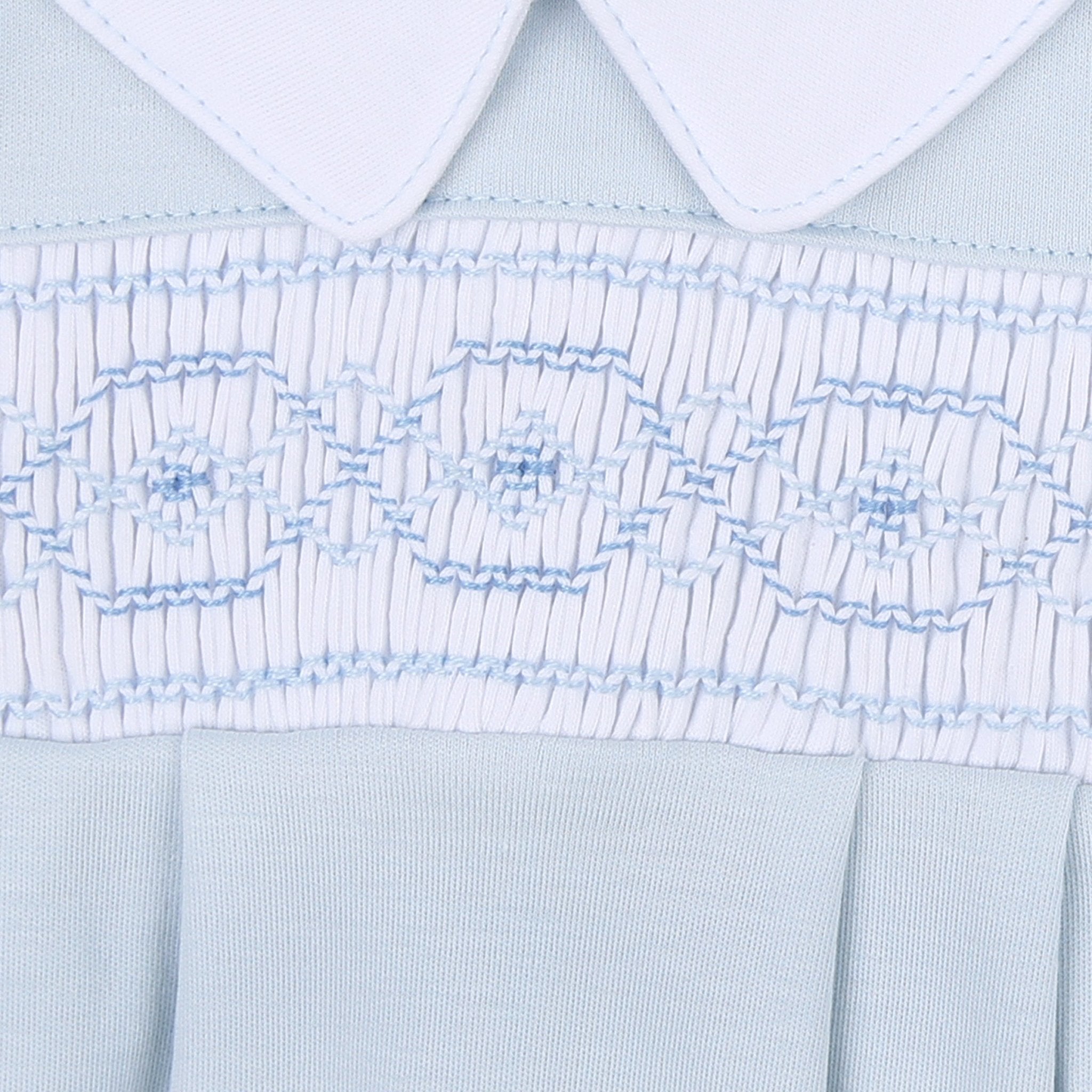 Alex Smocked Collared Short Sleeve Pleated Gown - Magnolia BabyGown