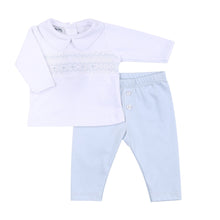  Alice and Andrew Blue Smocked Collared Boy Toddler 2pc Pant Set - Magnolia Baby2pc Pant Set