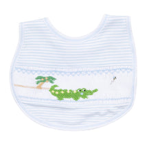  Alligator Classics Smocked Bib - Blue - Magnolia BabyBib