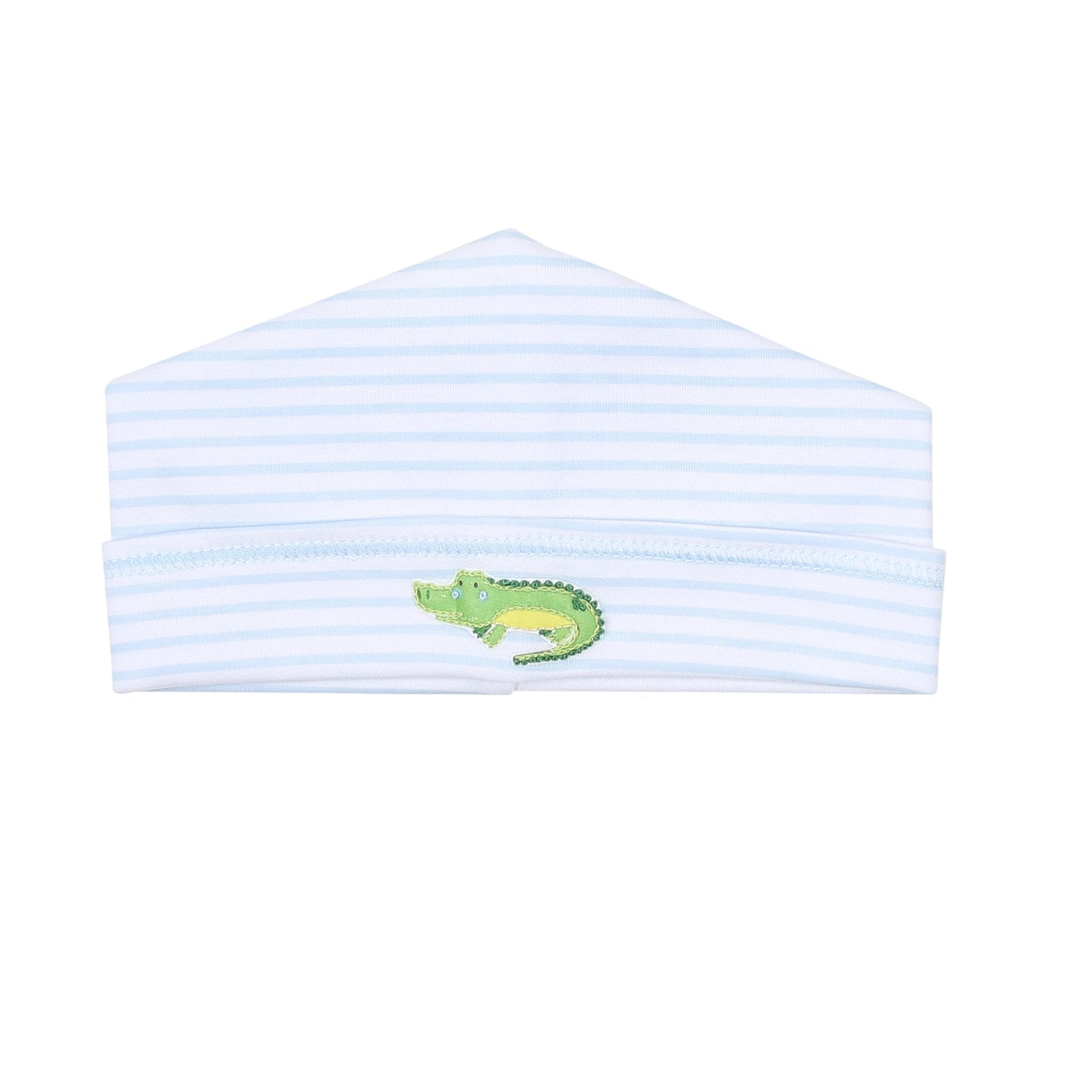 Alligator Friends Blue Embroidered Hat