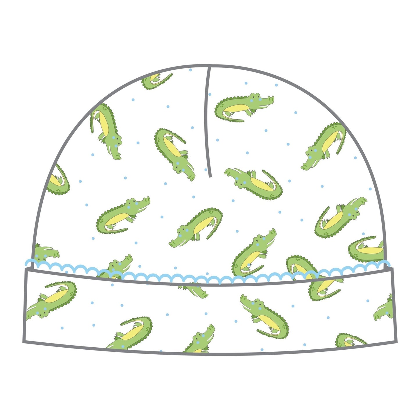 Alligator Friends Blue Print Hat