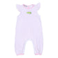 Alligator Friends Pink Embroidered Flutters Playsuit