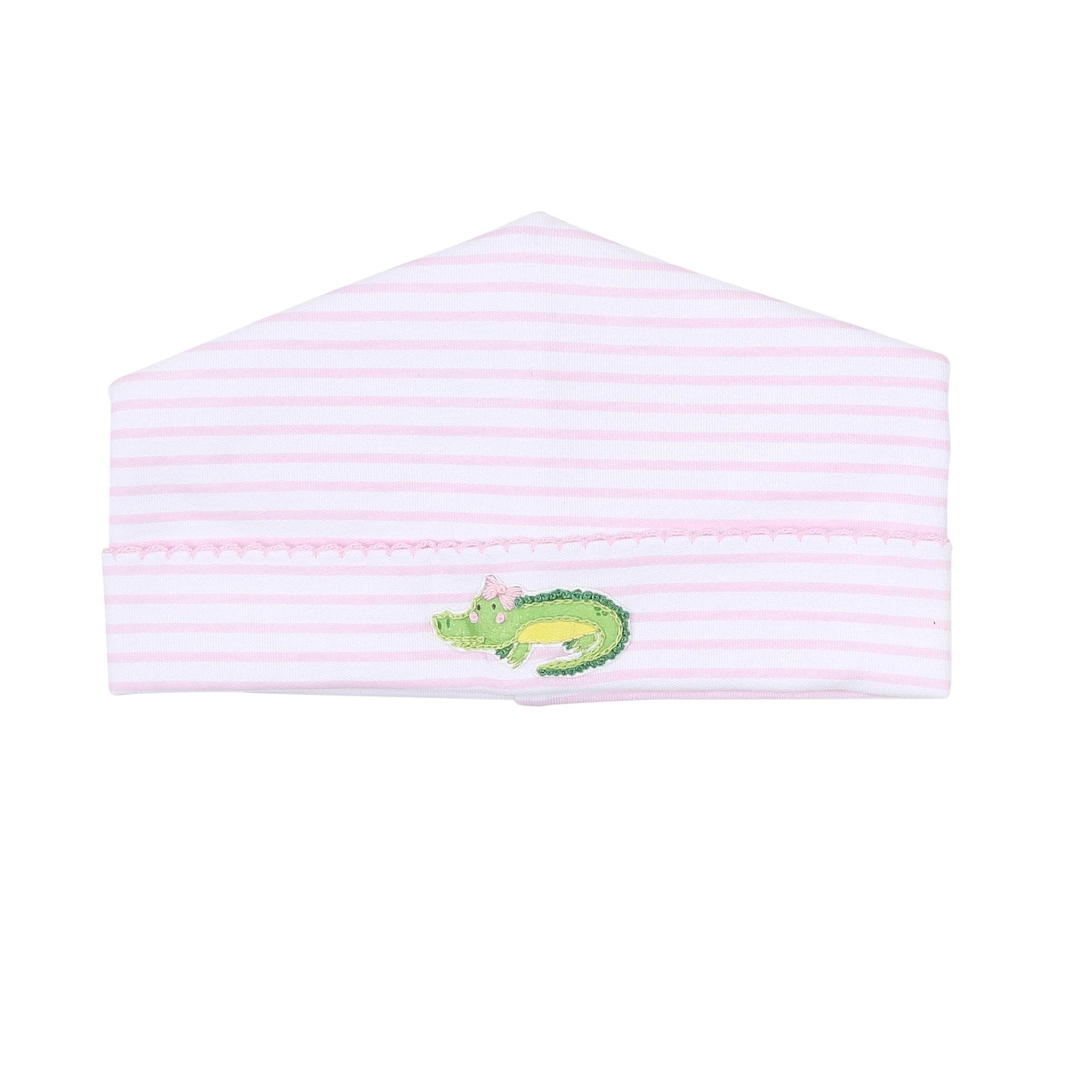 Alligator Friends Pink Embroidered Hat