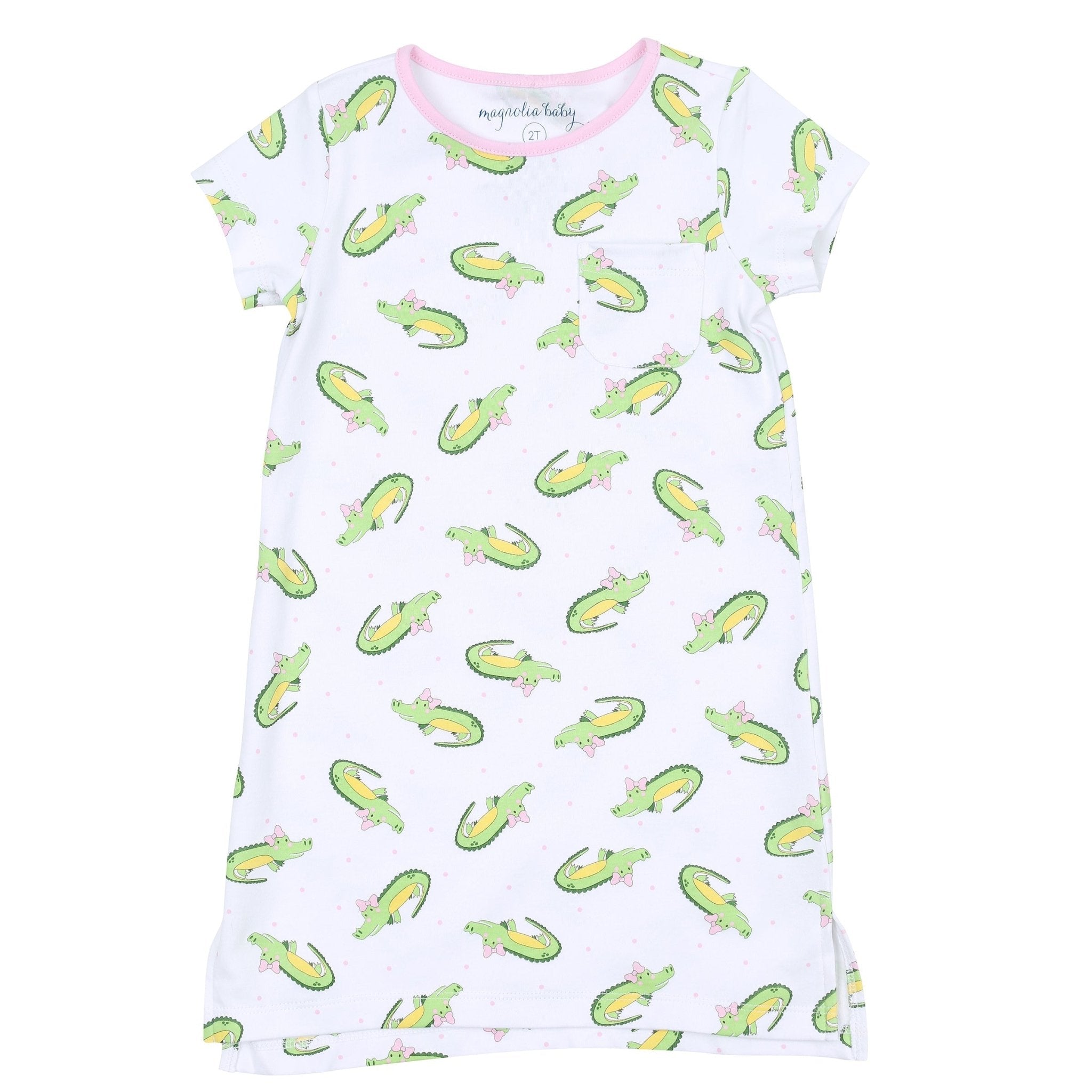 Alligator Friends Pink Short Sleeve Nightdress