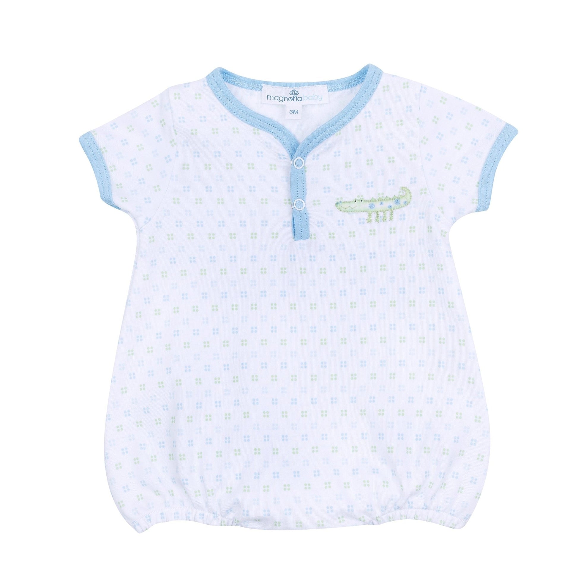 Alligator Pie Embroidered Bubble - Light Blue - Magnolia BabyBubble